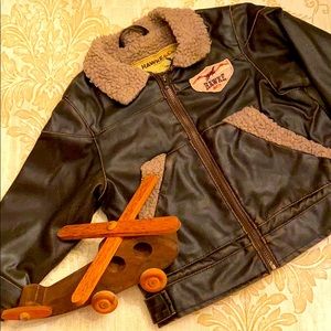 Hawke Vegan Leather Aviator Bomber Jacket & Toy